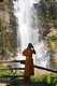 Thailand: Young monk at the Vachiratarn Waterfall, Doi Inthanon (Thailand's highest mountain)
